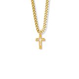 5/8 Inch 14K Gold Filled Pierced Cross Necklace