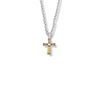5/8 Inch Sterling Silver and Glass Crystal November Birthstone Baguette Cross Necklace