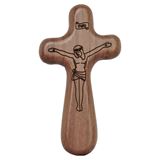 5" Palm Cross with Engraved Crucifixion