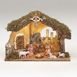 Fontanini 5" Scale 9 Figure Nativity with Lighted Italian Stable 
