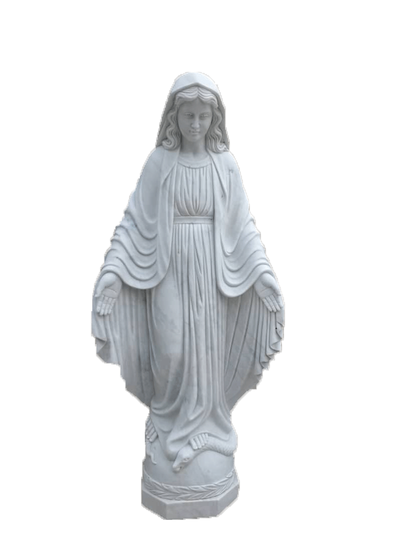 5' White Marble Our Lady of Grace Statue