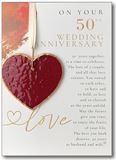 50th Wedding Anniversary Heart Ornament in Gift Box
