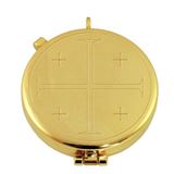 24k gold plated pyx with engraved "Jerusalem Cross" from Italy