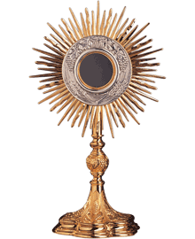 Exquisite Monstrance from Spain with 5 3/4" Luna, Brass Goldplated 