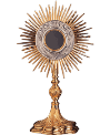 Exquisite Monstrance from Spain with 5 3/4" Luna, Brass Goldplated