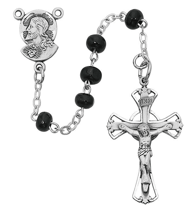 5mm Black Wood Rosary