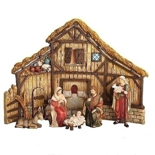 6 Piece Nativity Scene with 12" Stable