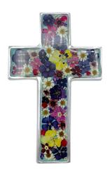 6" Small Pressed Flower Wall Cross