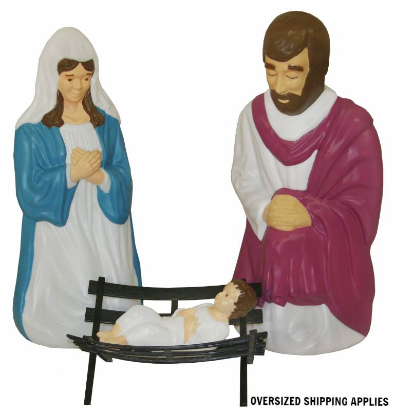 60" Scale Lighted Outdoor 4 Piece Holy Family *WHILE SUPPLIE