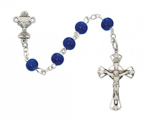 6MM Blue Glass Rosary