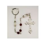 Red Cap Crystal Rosary