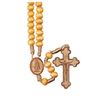 Brown Round Wood 6mm Bead Corded Rosary