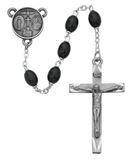 6X8mm Black Wood Oval Rosary
