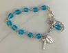 Aqua Cube 6mm Bead Rosary Bracelet