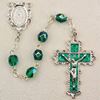 Emerald Aurora Borealis Crystal 6mm Bead Rosary