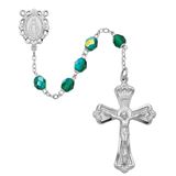 6mm Emerald Rosary with Rhodium 