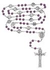 Stations of the Cross 6mm Purple Glass Bead Rosary