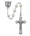 Sterling Silver & Pearl 6mm Rosary