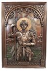 St. Joan of Arc Plaque, Lightly Painted Bronze