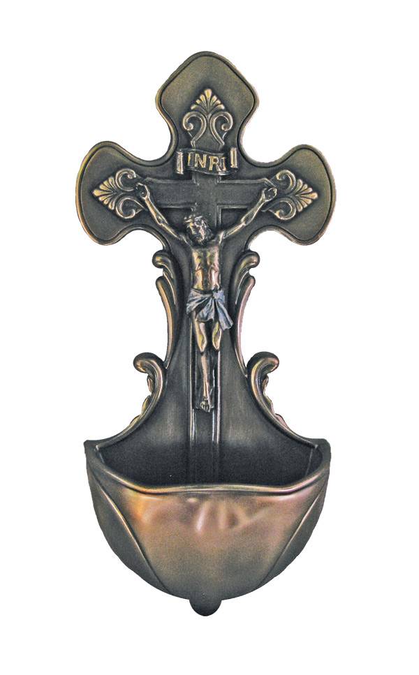 7.5" Crucifixion Holy Water Font
