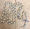 7.5mm White Pearl Glass Rosary from Italy