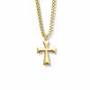 10KT Gold Filled Flared 7/8 Inch Cross Necklace