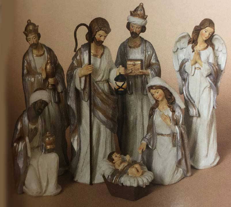 7 Pc Resin Nativity Figurine Set