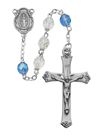Blue and Clear Crystal 7mm Rosary