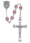 Capped Rose Crystal 7mm Rosary