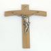 8" Arched Wood Wall Cross with Silver Corpus
