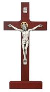 Cherry Wood 8" Standing Crucifix