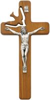 Holy Spirit 8" Cut-Out Wall Crucifix, Walnut
