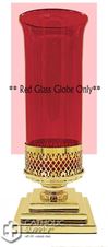 8 Day Ruby Glass Globe 4.5" x 10"