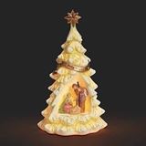 Fontanini 8"H LED Holy Family  in Lighted Tree Figure