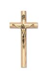 Oak Wall Crucifix with Gold Inlay, 8" 