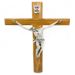 8" Olivewood Wall Cross with Silver Corpus