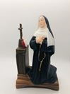 St. Rita 8" Statue Plaster, Colored Made In Italy