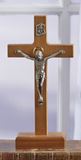8" Walnut Standing Crucifix
