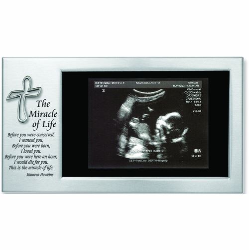 8 x 4-1/2 Inch Metal Miracle of Life Photo Frame Holds 4 x 6 inch photo