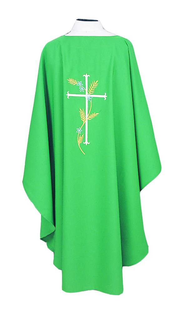 871 Chasuble Kelly Green Front Embroid Only
