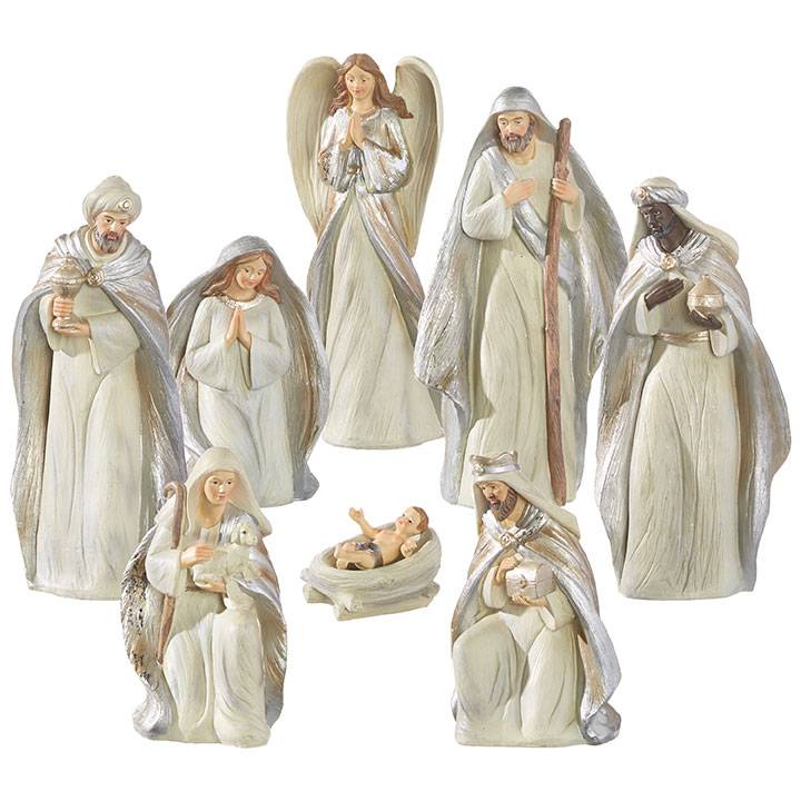 8pc Resin Nativity Figure Set