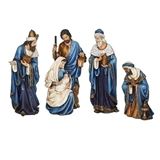 15" 4pc Set Nativity Figure Set, Blue/Gold Josephs Studio Collection