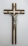 9.75" Italian Mother of Pearl Wall Crucifix with Silver Corpus 