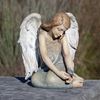 Seated Angel with Bluebird 9.75" Statue