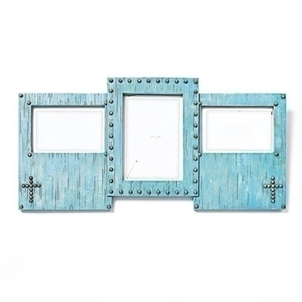 9.75" tall Triple Frame with Cross Rivets
