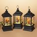 ﻿SOLD ASSORTED; THREE STYLES AVAILABLE﻿﻿  9 inch tall, battery operated Lighted Acrylic Spinning Water Globe Lantern with Cardinal Scene