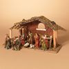9 Piece Nativity Set with Stable, Largest Figure 4"