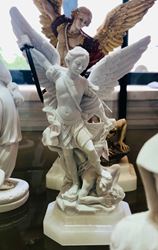 9" St. Michael Alabaster Statue from Italy