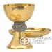 A-5008G 12oz Hammered Chalice Fishes and Loaves node and Bowl Paten