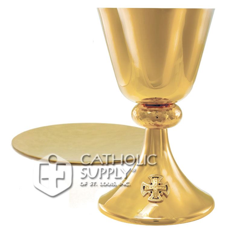 A-765G Chalice 14 oz w/Scale Paten, Hammered Texture